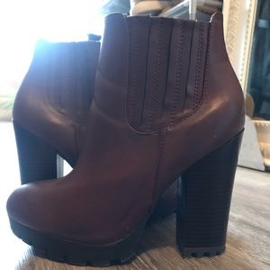 Brown High Heel Booties